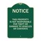 Signmission This Property Is Not Responsible for Theft or Damage to Vehicles or Contents, A-DES-G-1824-22809 A-DES-G-1824-22809 - alternate 1